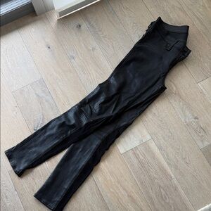 rag & bone Black Leather Skinny Pants